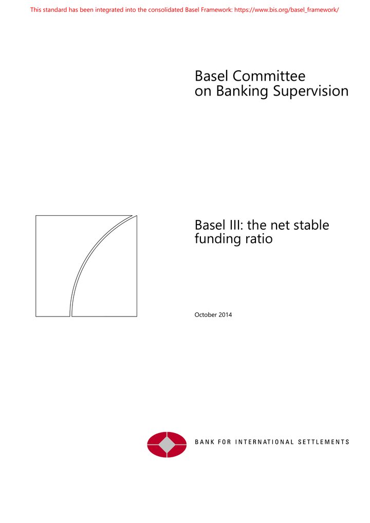 Primera página del documento: Basel III: the net stable funding ratio