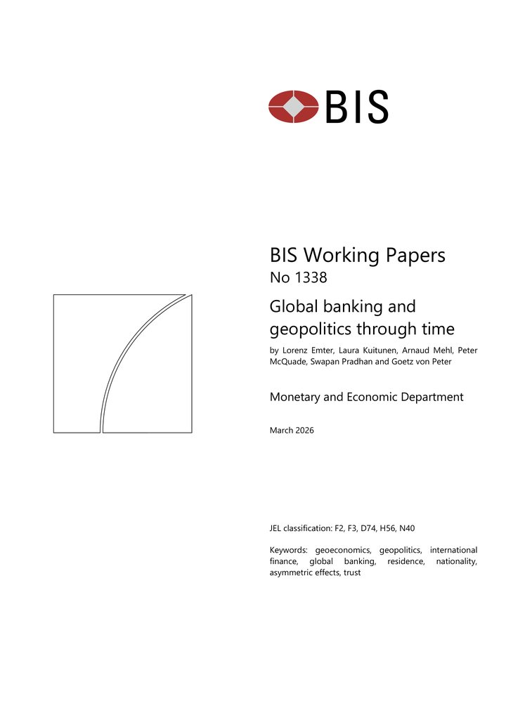 Primera página del documento: Global banking and geopolitics through time