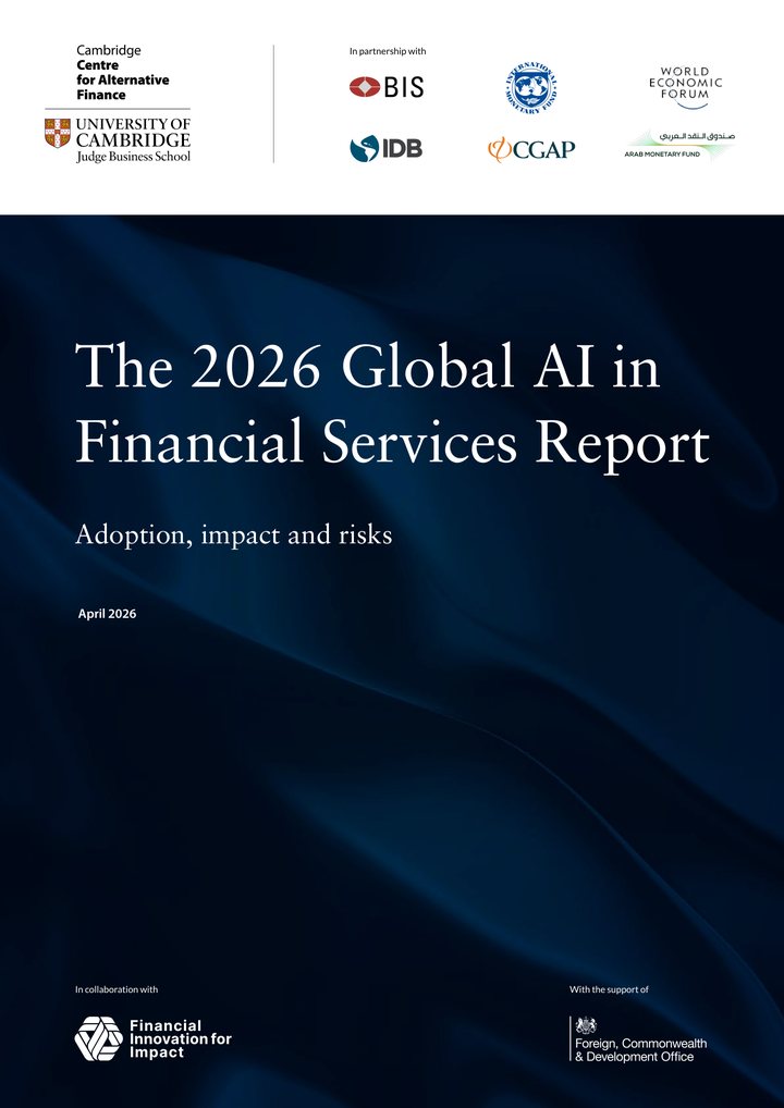 Primera página del documento: The 2026 Global AI in Financial Services Report: Adoption, impact and risks