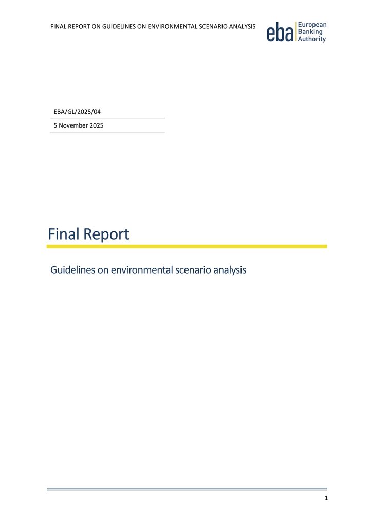 Primera página del documento: Guidelines on environmental scenario analysis: final report