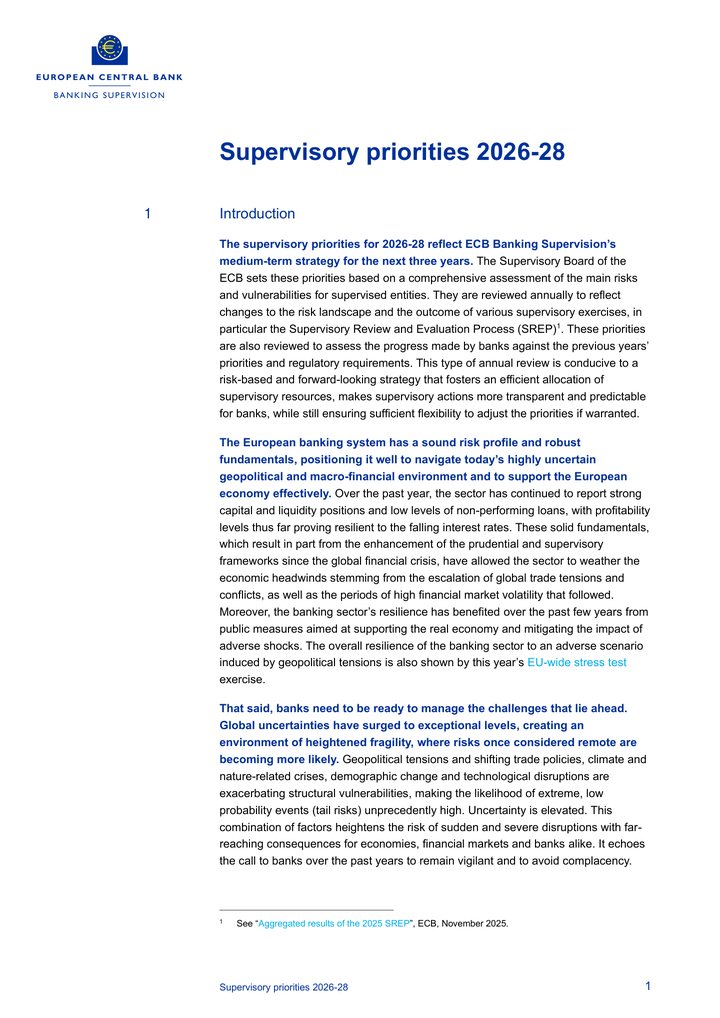 Supervisory priorities 2026-28 - Dominican Republic Risk Management Club