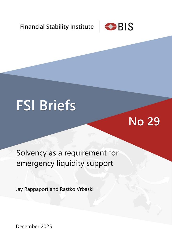 Primera página del documento: Solvency as a requirement for emergency liquidity support