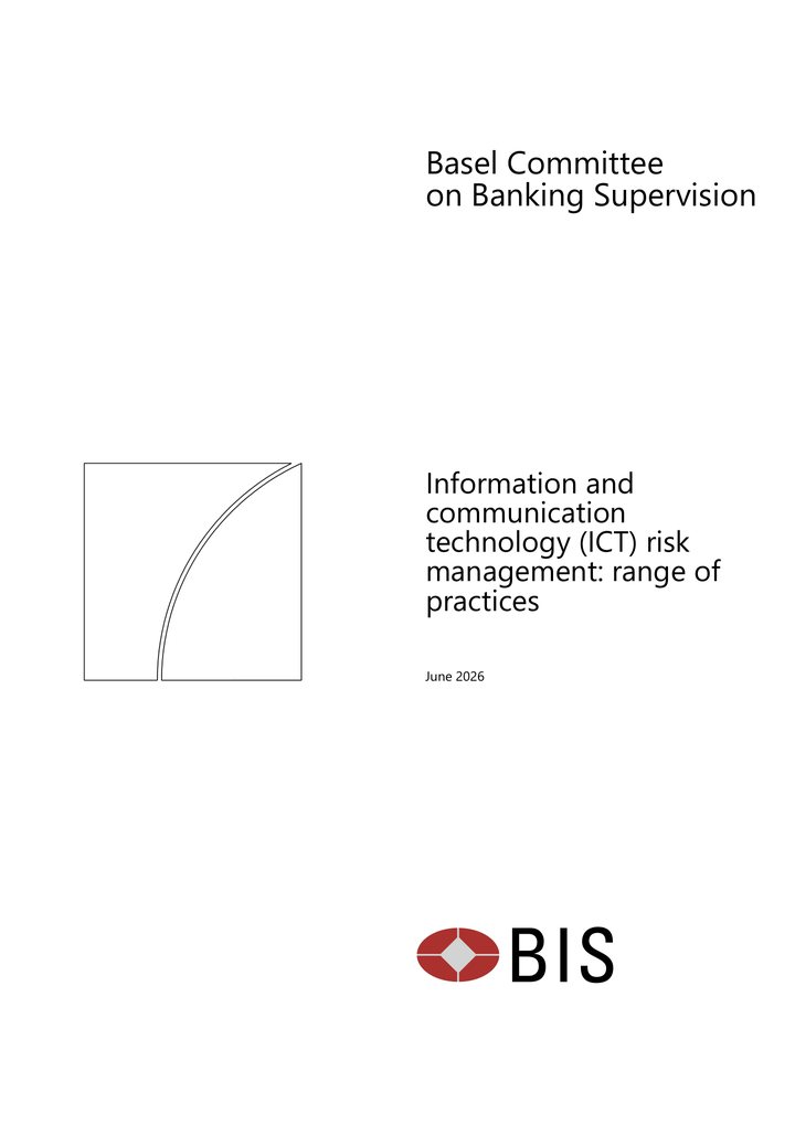 Primera página del documento: Information and communication technology (ICT) risk management: range of practices