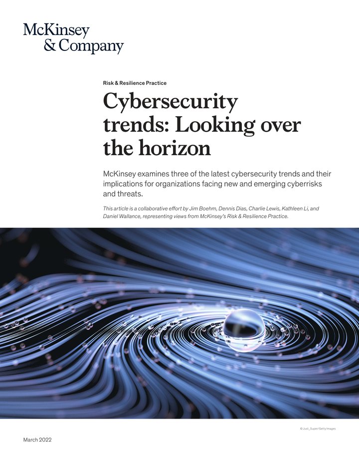 Primera página del documento: Cybersecurity trends: Looking over the horizon