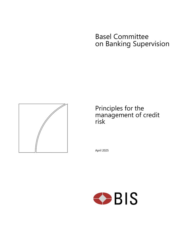 Primera página del documento: Principles for the management of credit risk